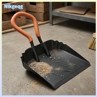 [nlkgeqg] Industrial Dustpan Ridged Edges Metal Dustpan Debris Pan Black-Coated Cleaning Tool Sturdy