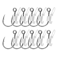 10pcs Luminous Live Shrimp Fixing Hook Metal Barbed Fishhook Catfish Bass Fishing Hook