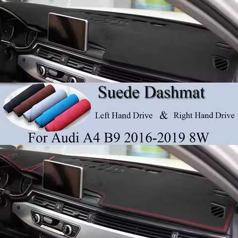 For Audi A4 B9 2016 2017 2018 2019 8W S-line Suede Leather Dashmat Dash Mat Cover Dashboard Pad Suns