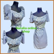 ☃ © ◎ Modern filipiniana midi dress for graduation or for sponsor dress