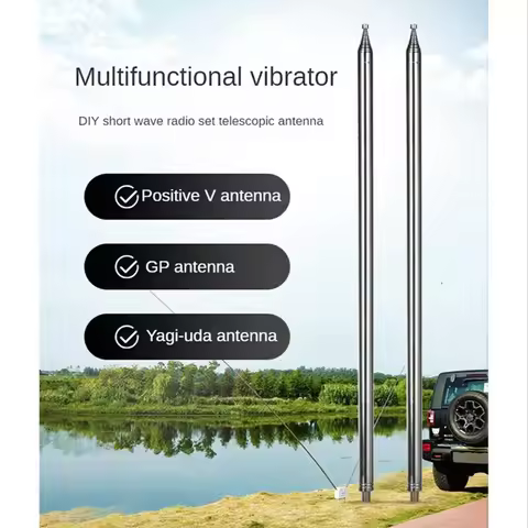2Pcs 5.6M 201 Stainless Steel Whip Antenna Pull Rod For HF Radio Positive Whip Antenna Telescopic An
