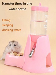 一只粉色倉鼠滾球式防漏飲水瓶，適用於倉鼠和刺蝟等小動物