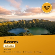 Azores Travel eSIM Unlimited 15-30 Days Mobile Internet Plan