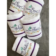 CUSTOM SULAM LOGO NAMA SULAM TOWEL SULAM TUALA HOTEL TOWEL EMBROIDERY TUALA MANDI SERAP AIR