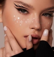 星空 派對面部化妝 星辰圖案紋身貼紙 防水植物基顏料