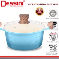 DESSINI ITALY XWB-32 Die Cast Aluminium Non Stick Casserole Pot Bowl Deep Fry Pan Induction Cookware