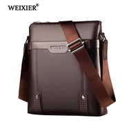 WEIXIER nd Men's Shoulder Bag Fashion Vintage PU Leather Casual Large Capacity Backpack Messenger Male Crossbody Business