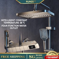 R9  Keys R9 RUNZEU Guns Piano Set Grey Water Plating All Copper Intelligent Digital Display Shower S