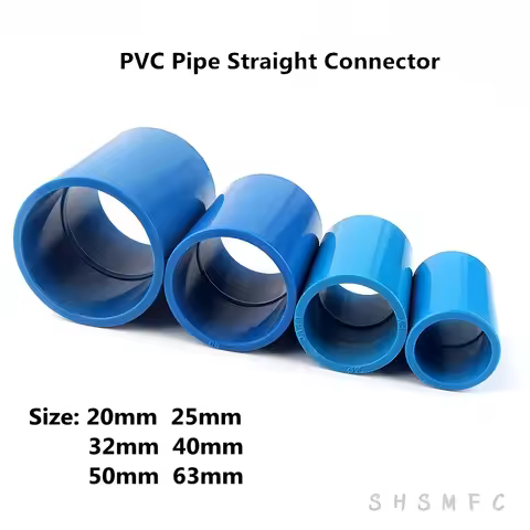 2-15PCS 20-50mm Blue PVC Water Pipe Direct Connector Irrigation Syetem Garden Water Connectors Aquar