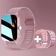 นาฬิกาสมาร์ทสแควร์ นาฬิกาสมาร์ทสตรี Touch Dial Call Music Smart Watch Android iOS Fiess Tracker กีฬาสมาร์ทนาฬิกา