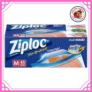Asahi Kasei Ziplock Freezer Bag M 45 pieces