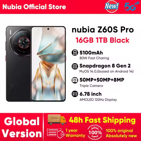Nubia Z60S Pro Global Version 5G Android Cellphone Snapdragon 8 Gen 2 50MP Triple Camera 120Hz 6.78"