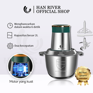 HAN RIVER  Blender 2L daging serbaguna Stainless Steel food chopper serbaguna /（Garansi 365 hari/bis