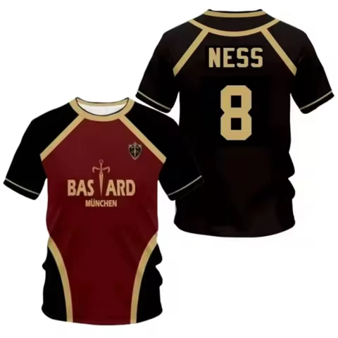 Anime NESS Shirt Cosplay Costumes Bastard Munchen Football Jersey Alexis Ness Soccer Training T-Shir