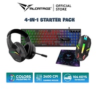 Alcatroz X Craft Basecamp 4 in 1 Wired Keyboard Headphone Mouse Gaming Combo