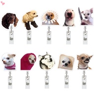 Funny Dog Badge Reel Retractable Acrylic Alligator Badge Clip Cute Badge Reel Holder Nurse Doctor Na