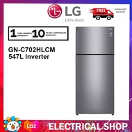 {FREE SHIPPING} LG 547L Top Freezer Fridge in Platinum Silver Finish GN-C702HLCM Inverter Refrigerator GNC702HLCM Peti Sejuk