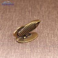 kowaku Mini Arowana Statue Fish Statue Incense Stick Holder Decorative Brass Tea Pet