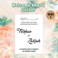 Sticker Welcome Board Wedding Mirror Cermin Custom Diy