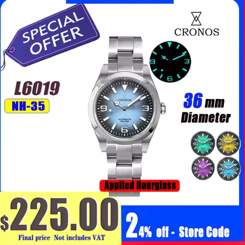 Cronos Luxury Men Watches 36mm Explore Climbing Series Couples Sport Watch NH35 PT5000Unisex Automat