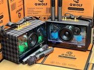 ลำโพงบลูทูธ รุ่น SK-2066A แถมไมค์ลอย 2ตัว ตู้โปร่งใส เสียงเบสแนนมาก รองรับ AUX TF USB มีสายสะพายให้