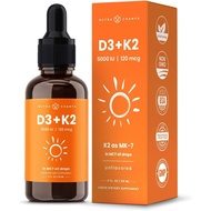 NutraChamps Vitamin D3 K2 Drops, Liquid Vitamin D3 5000 IU & K2 D3 with MK7, Vitamin D Drops for Kid
