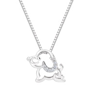 18k white gold dog pendant with free chain