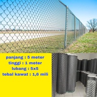 KAWAT HARMONIKA GALVANIS 1 ROLL LUBANG 5 CM PANJANG 25 METER TINGGI 1 METER
