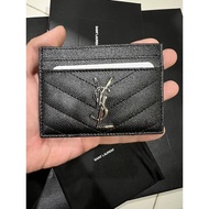 YSL saint laurent cardholders/Flat card holder Insert The Black Grain Leather Has Won Awards.