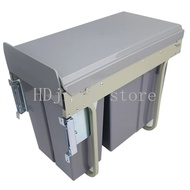 Large Kitchen Waste Basket Kitchen Plastic Built-in Hidden Insert Push-pull Dry and Wet Separation C