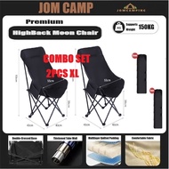 2 kerusi khemah Combo 2pcs XL Highback moon chair bangku healing moonchair kerusi bulan healing chai