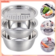 3Pcs/Set Stainless Steel Pot Set Double Bottom Soup Pot Nonmagnetic Cooking Multi Purpose Cookware Non Stick Pan Induction Cooker Outlo