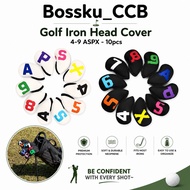 [Bossku] Golf Iron Head Cover Iron Graphite Head Cover Golf Club 4-9 ASPX 10pcs/Set 4 color