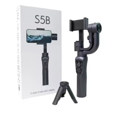 S5B 3 Axis Foldable Selfie Video Gimbal Handheld Stabilizer Gimbal for IPhone Smartphone Action Came