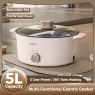 5L Electric Cooker Large Capacity Multifunctional Cooking Pot Adjustable Heat Non Stick Electric Pan