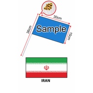 Iran Hand Flag With Stick (15x30cm)/ Bendera Tangan Dunia Iran (15x30cm)