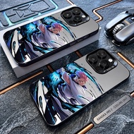 HP IMD Black Softcase Minimalist Anime Motif Premium Protector Compatiblehp For Iph 17 16 15 14Plus 