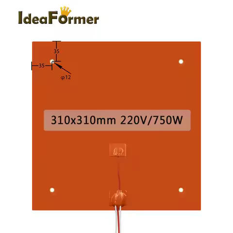 Silicone Heater 310*310MM 220V 750W Heating Pad Electric Silicone Rubber Waterproof Flexible For Cre