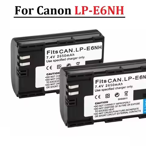 Original 2650mAh LP-E6NH LPE6NH Battery for Canon EOS R R5 R6 R7 5DS 6D 7D 60D 70D 80D 90D XC10 XC15