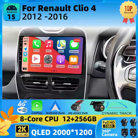 Android 15 Car Radio For Renault Clio 4 BH98 KH98 2012 - 2016 Multimedia Stereo Video Player 4G LTE 