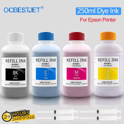 250ML Refill Dye Ink Kit For Epson XP-2100 XP-2101 XP-2105 XP-3100 XP-3105 XP-4100 XP-4101 XP-4105 E