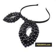 Headband Black Beaded Rabbit Ears