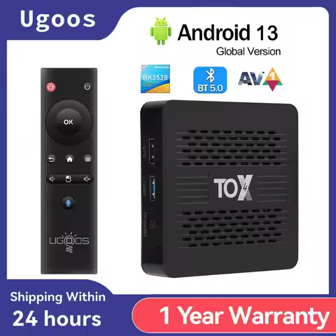 Ugoos TOX4 Smart TV box RK3528 Android 13 4GB 32GB BT5.0 AV1 1000M LAN 2.4G 5.8G Dual Wifi 4K Multim
