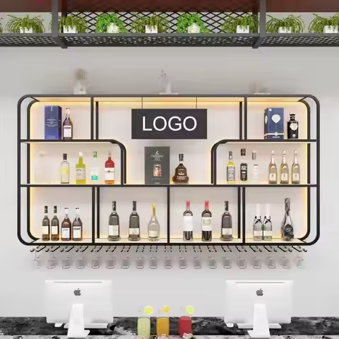 Tall Shelves Alcohol Cabinet Vinera Wine Modern Space Saver Display Cabinet Liquor Nightclub Glas Vi