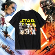 HOTStar Wars T-Shirt Black And White Retro Style Short Sleeves Loose Fit Fashion Items For Men