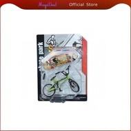 MagiDeal Blister Card Toy Set BMX-Style Miniature Alloy Cycle Finger Skateboard Toy Realistic Model 