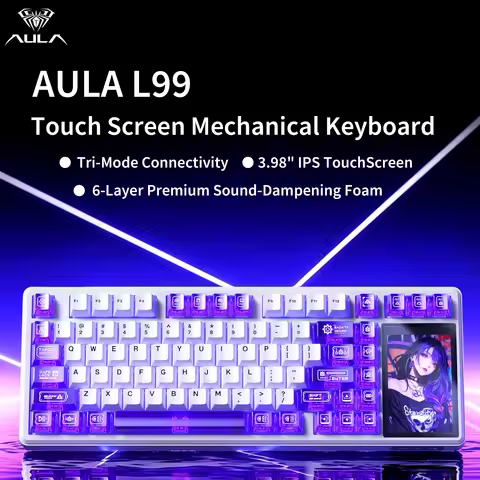 AULA L99 Mechanical Keyboard Touch Screen Bluetooth Wireless Tri-mode Gaming Laptop Keyboard 8000mAh