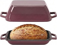 Cast Iron Dutch Oven for Bread Baking 12x8 Inch Enameled Bread Oven with Lid 6QT Cast Iron Bread Dut