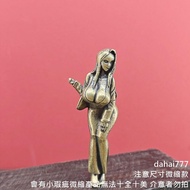 [Antique Collection] Brass Standing Two-Dimensional Low-Cut Beautiful Girl Irene Figure Model Sexy D