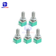 【Wireless】 diymore 5PCS/Lot 6Pin 15mm 5K 10K 20K 50K 100K Ohm Variable Resistors Dual Turn Rotary Ca